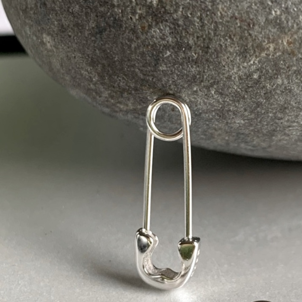 925 Sterling Silver Safety Pin Earring